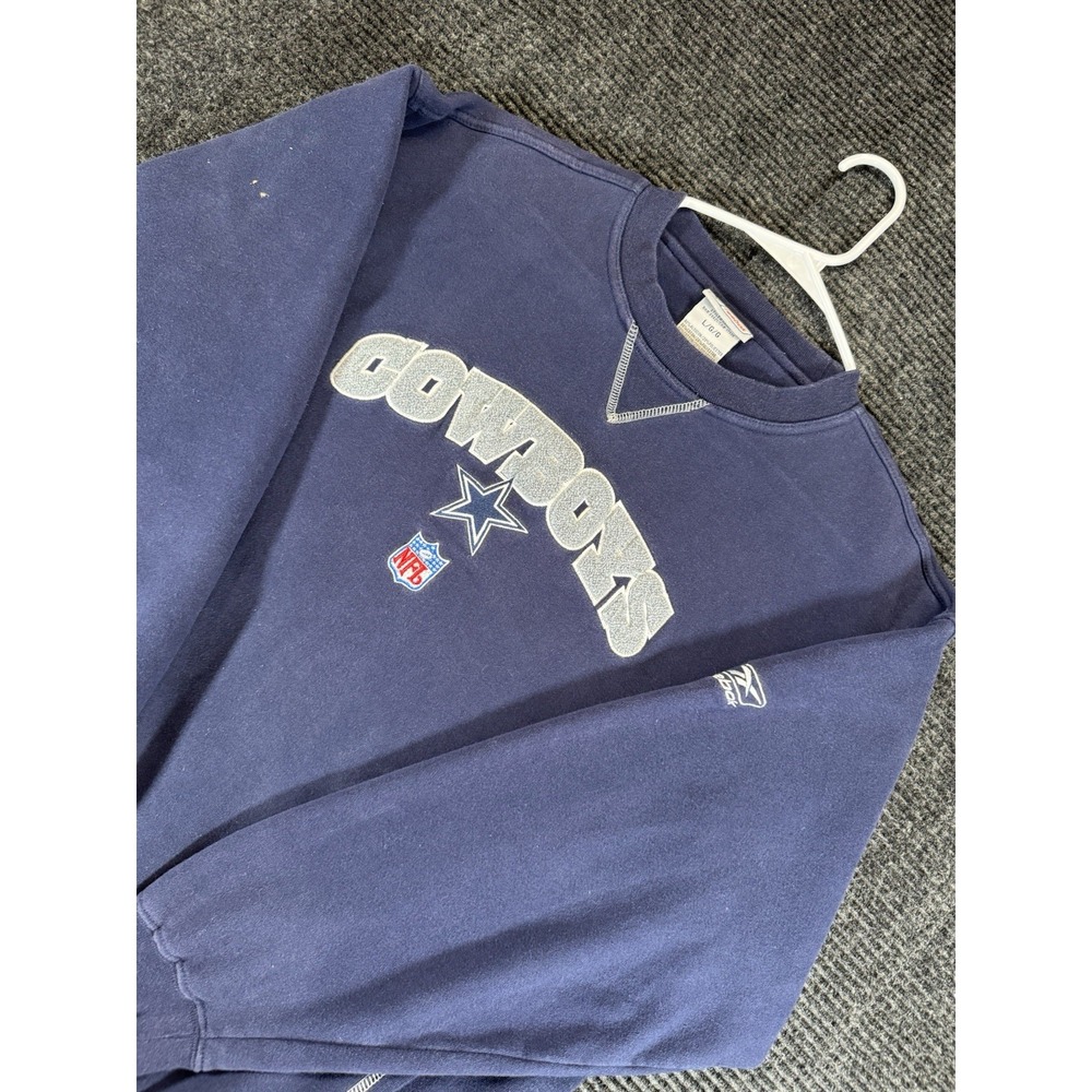 Vintage 90s / Y2K Reebok Dallas Cowboys NFL Crewneck Sweatshirt Navy Blue L